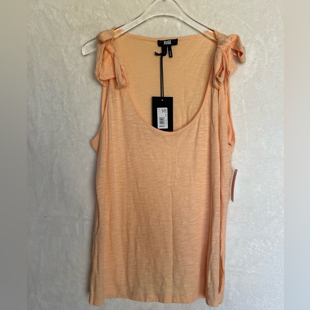 PAIGE Orange Pink Sleeveless Tie Front Tank Top